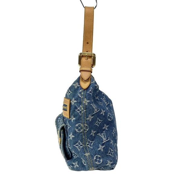Louis Vuitton Shoulder Bag Monogram Denim Baggy PM M95049 Blue Cotton Leather - Picture 4 of 16